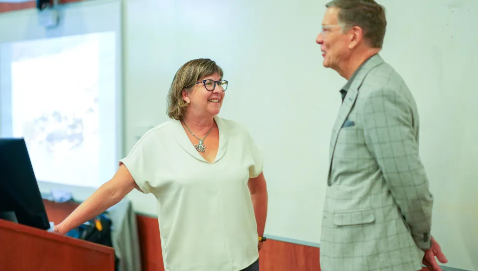 Ocean historian Helen M. Rozwadowski’s, Ph.D., explained in the Connections Lecture how history can be a powerful tool in helping to save the oceans. 