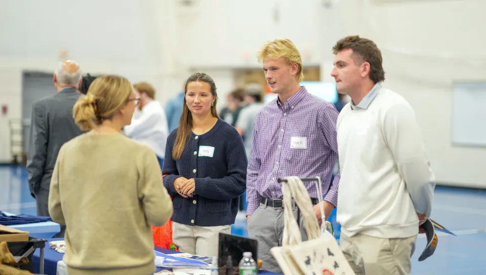 UNE students meet with employers at a career fair