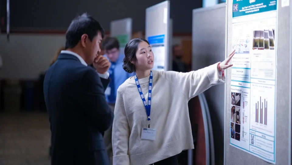 Yein Kang Class of 2028 presents research durning SURE symposium 