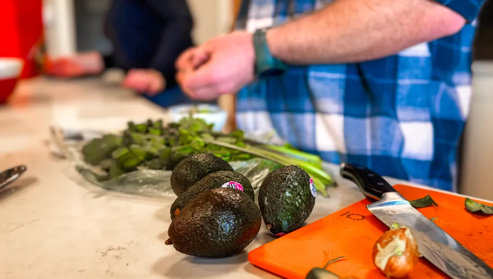 Avocados on a countertop