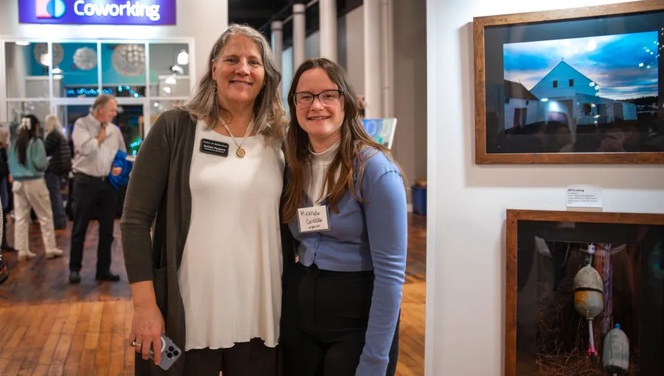Miranda Carrabba and Delilah Poupore pose for a portrait