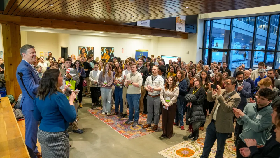 UNE’s inaugural Career Connections Mixer draws overflow crowd of 200  