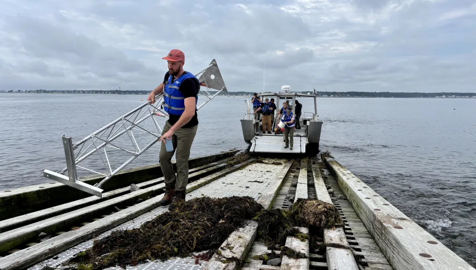 UNE researchers install wave radar to track spur jetty’s impact on Saco’s Camp Ellis