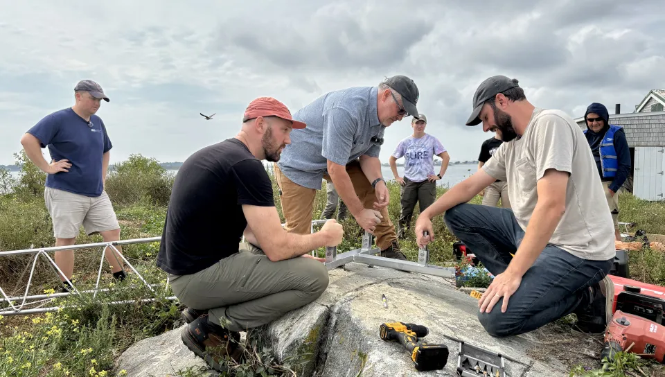 UNE researchers install wave radar to track spur jetty’s impact on Saco’s Camp Ellis