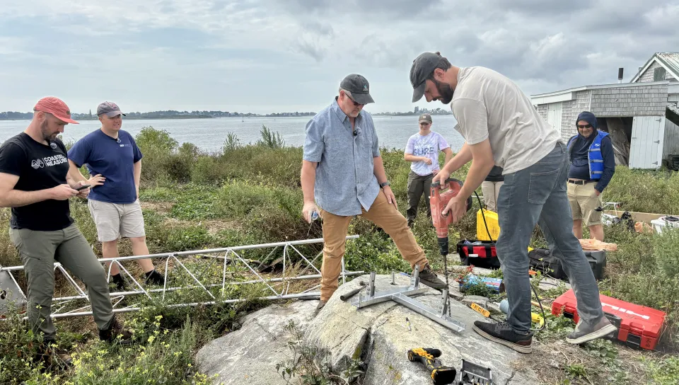 UNE researchers install wave radar to track spur jetty’s impact on Saco’s Camp Ellis