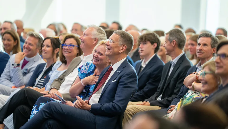 UNE President James Herbert and First Lady Lynn Brandsma in the audience
