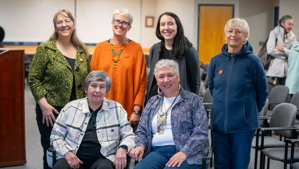 Mikhu Paul with Donna Loring and Maine Women Writers Collection staff