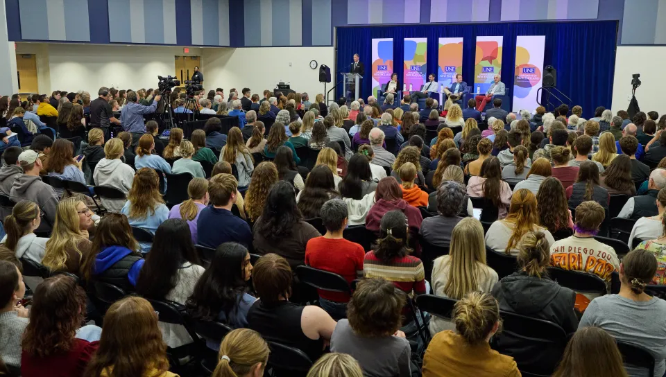 UNE President’s Forum draws record attendance in considering: Can Gen Z attain the American Dream?