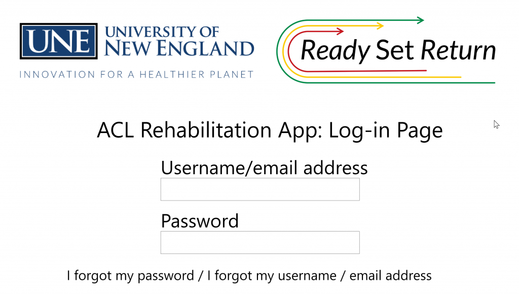 A sample image of the app login page