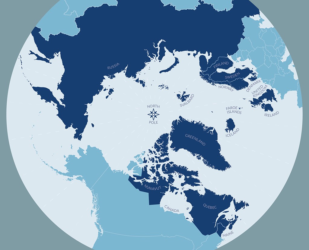 Map of Arctic region