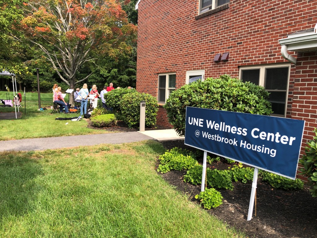 Image of UNE Wellness Center sign at Westbrook Housing