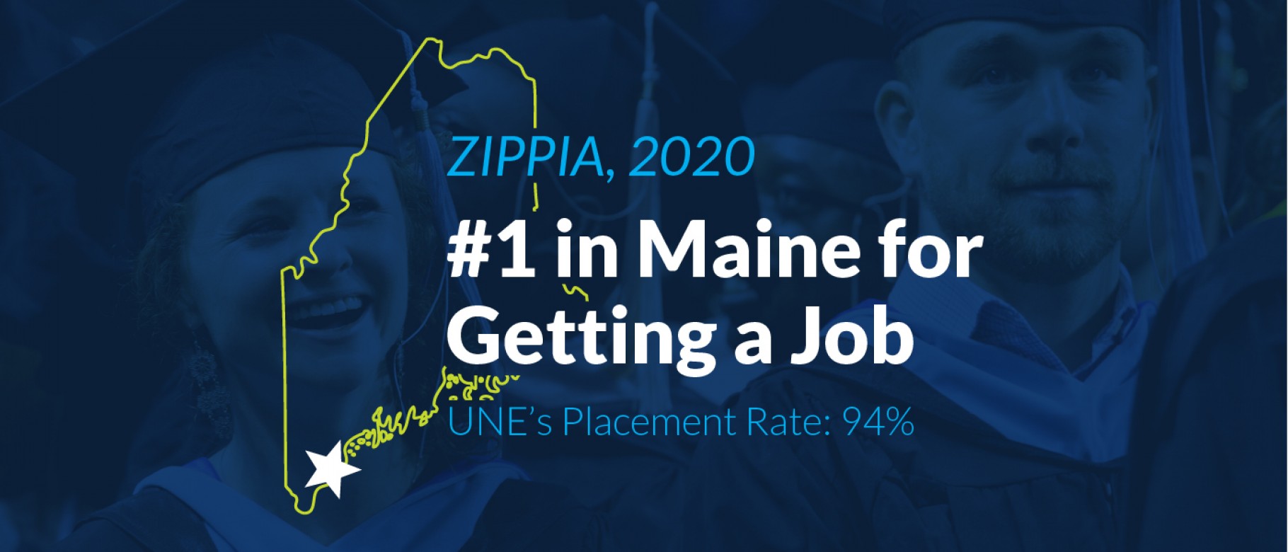 UNE has is the top college or university in Maine for getting a job after college, a rank it has earned for the third year.