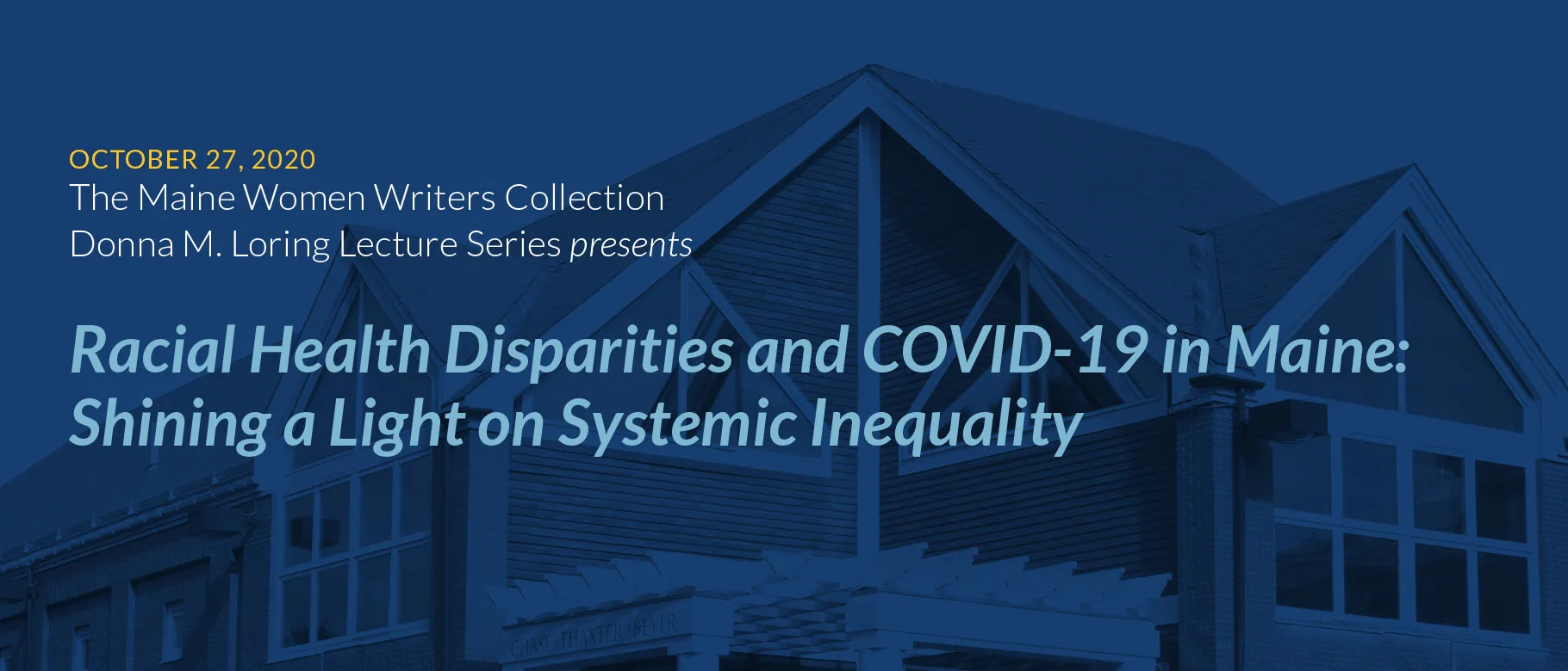 The annual Donna M. Loring lecture will address health disparities among Black, Indigenous, and People of Color peoples