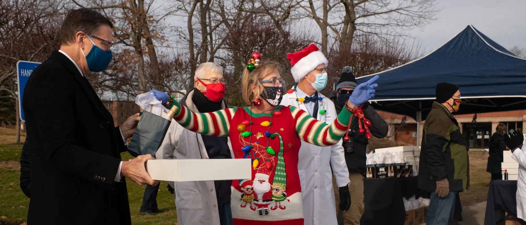 Drive thru white coat