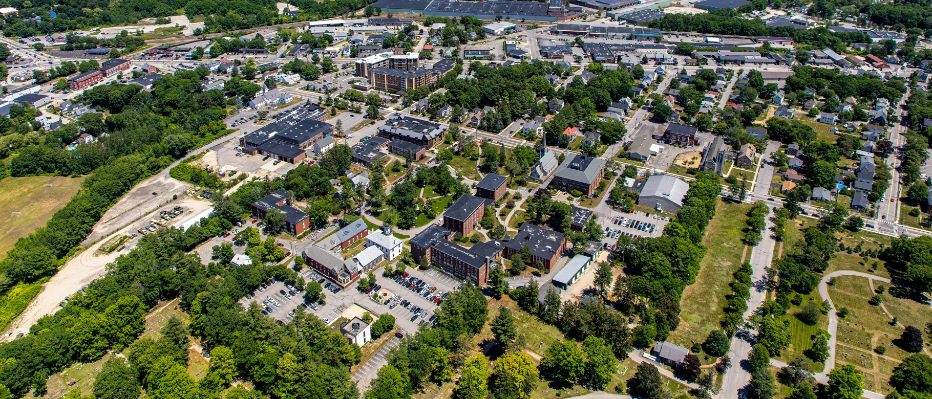 Aerial image of UNE Portland Campus