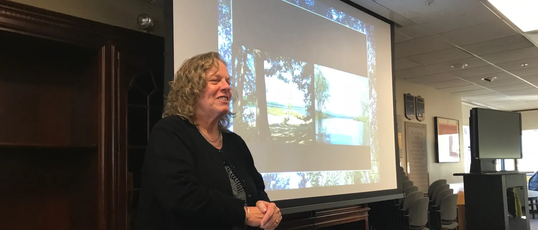 Christine Feurt speaking at an event