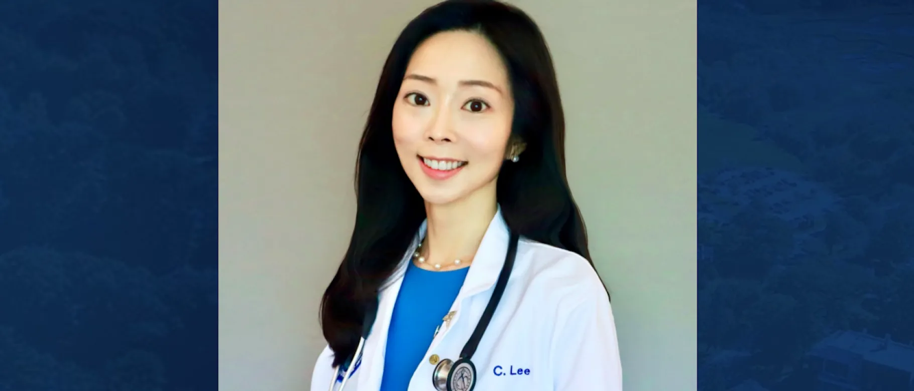 Christine Lee in her white coat