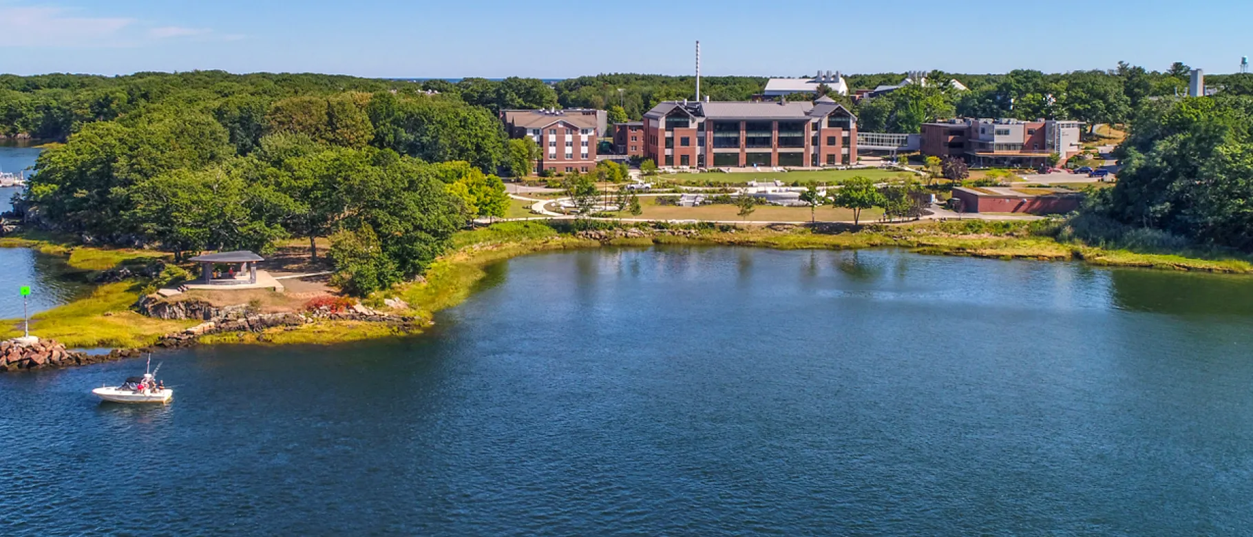 An aerial view of the Biddeford Campus