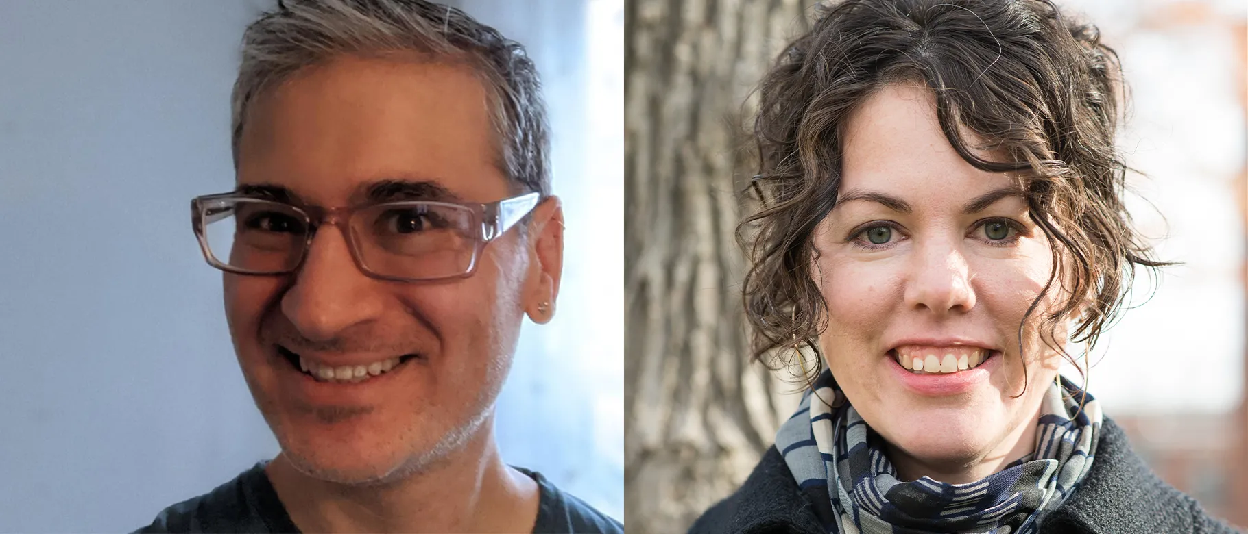 Left: portrait of Craig Tennenhouse. Right: portrait of Alicia Peters