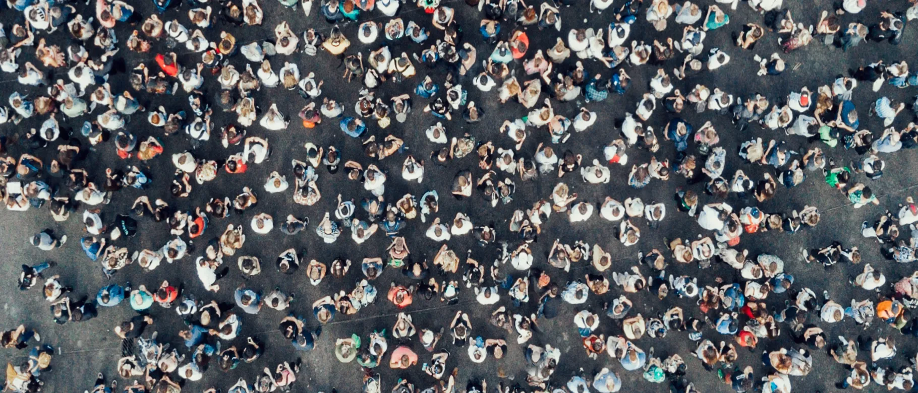 overhead photo of crowd