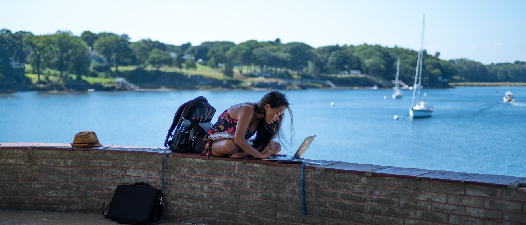 Photo of student working on laptop at Jordan Point