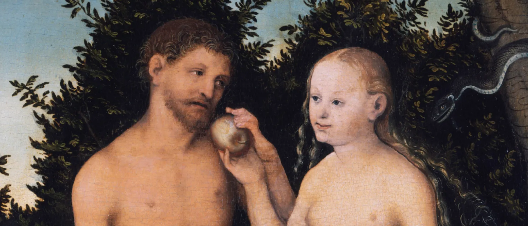 An illustrative depiction of Adam and Eve 