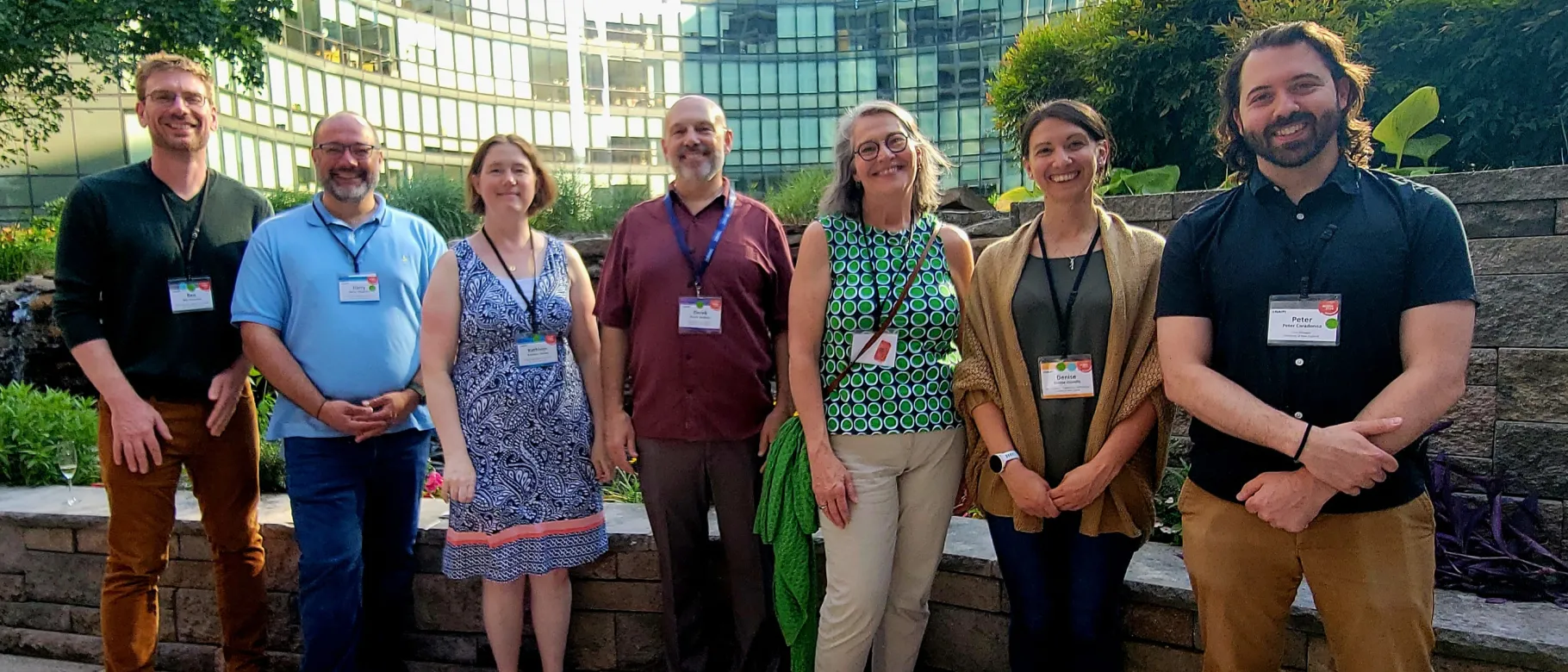 A group of UNE researchers poses outside at a conference in Washington, D.C.