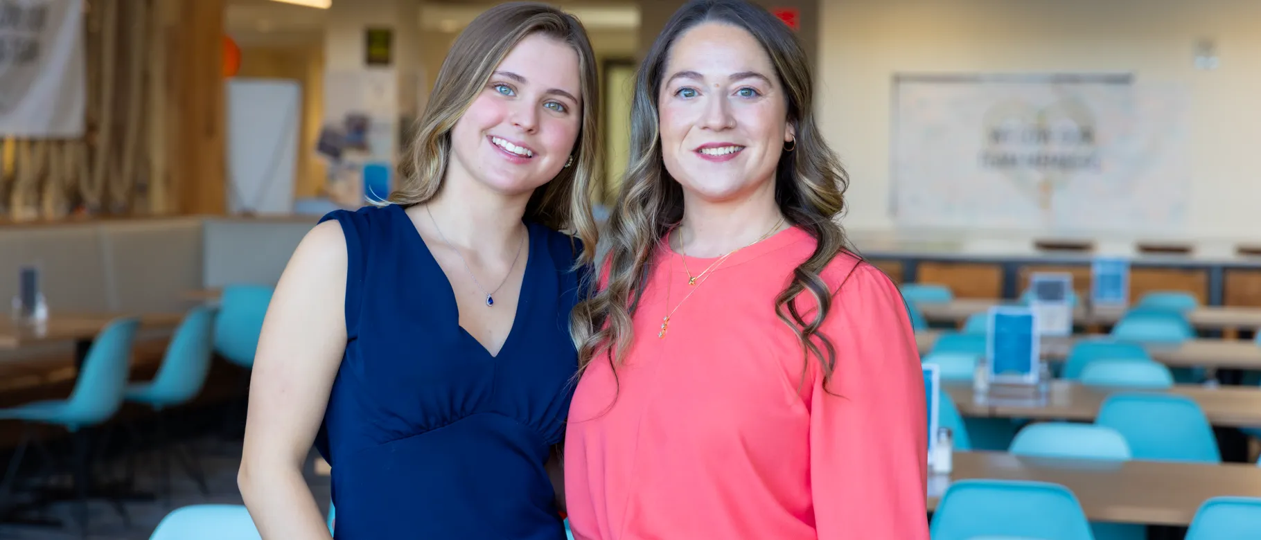 Emme Perry and Kayla Maniery worked on getting UNE's dining services national recognition.