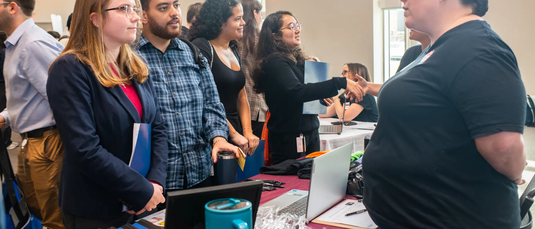 UNE dental students participate in a career fair