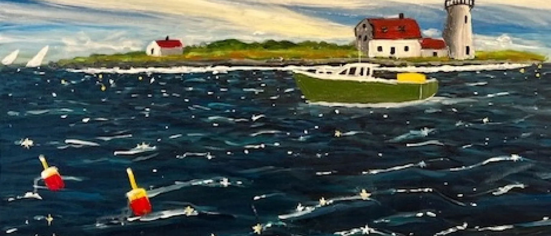 Work by artist Kathy Schoyer on display at UNE Campus Center through January 19 