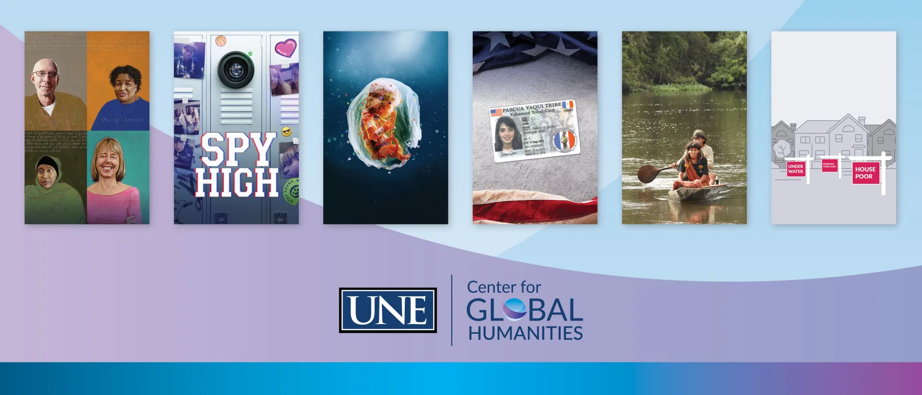 Banner of upcoming Center for Global Humanities event posters