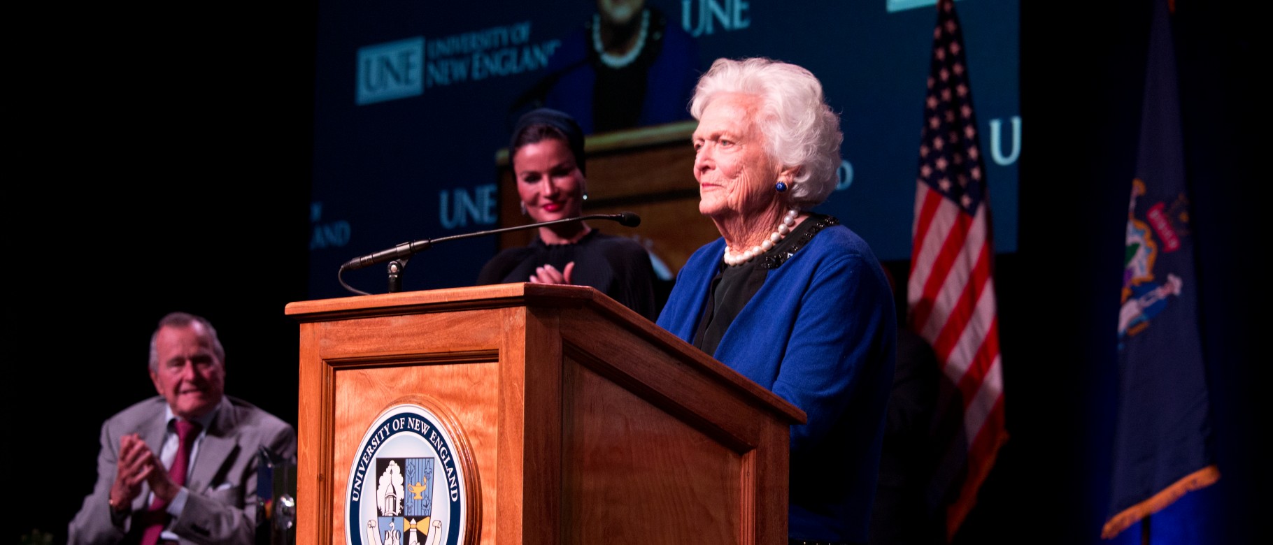 First Lady Barbara Bush at the George and Barbara Bush Distinguished Lecture in 2013