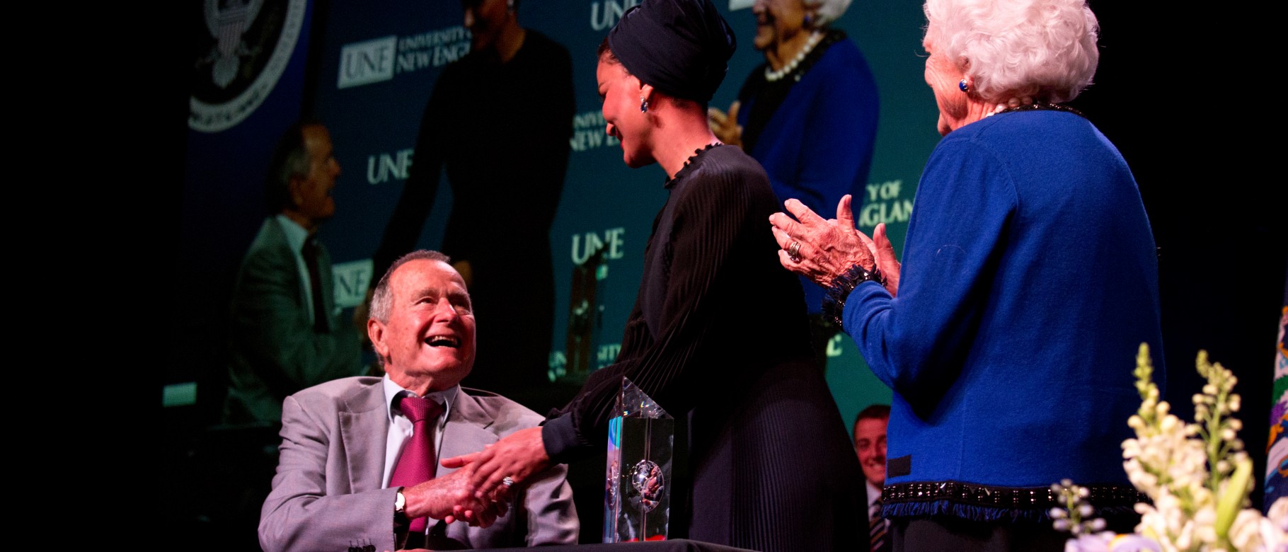President and Mrs. Bush at the George and Barbara Bush Distinguished Lecture in 2013