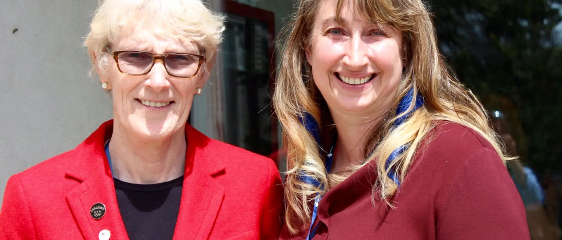 Lara Carlson with two-time Olympic discus thrower Meg Ritchie-Stone
