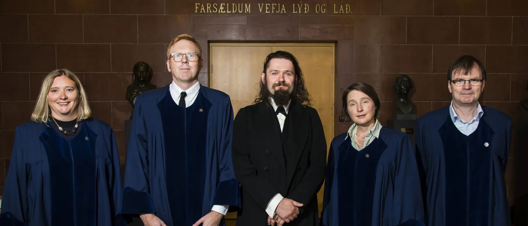 L-R: Gunnþórunn Guðmundsdóttir, chair of Icelandic and Comparative Cultural Studies, University of Iceland; Robert McKay, profes