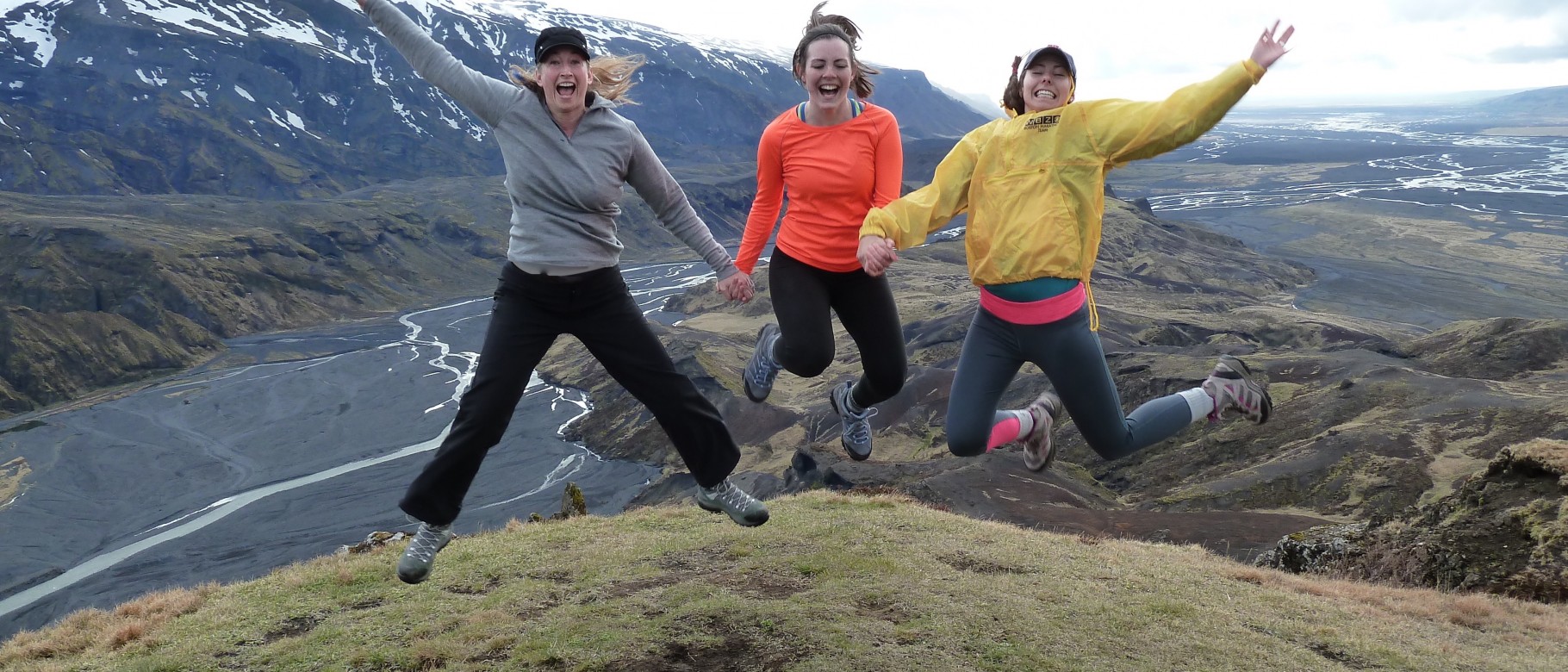 Lara Carlson and students Kaylee LeCavalier and Courtney Farrar in Iceland