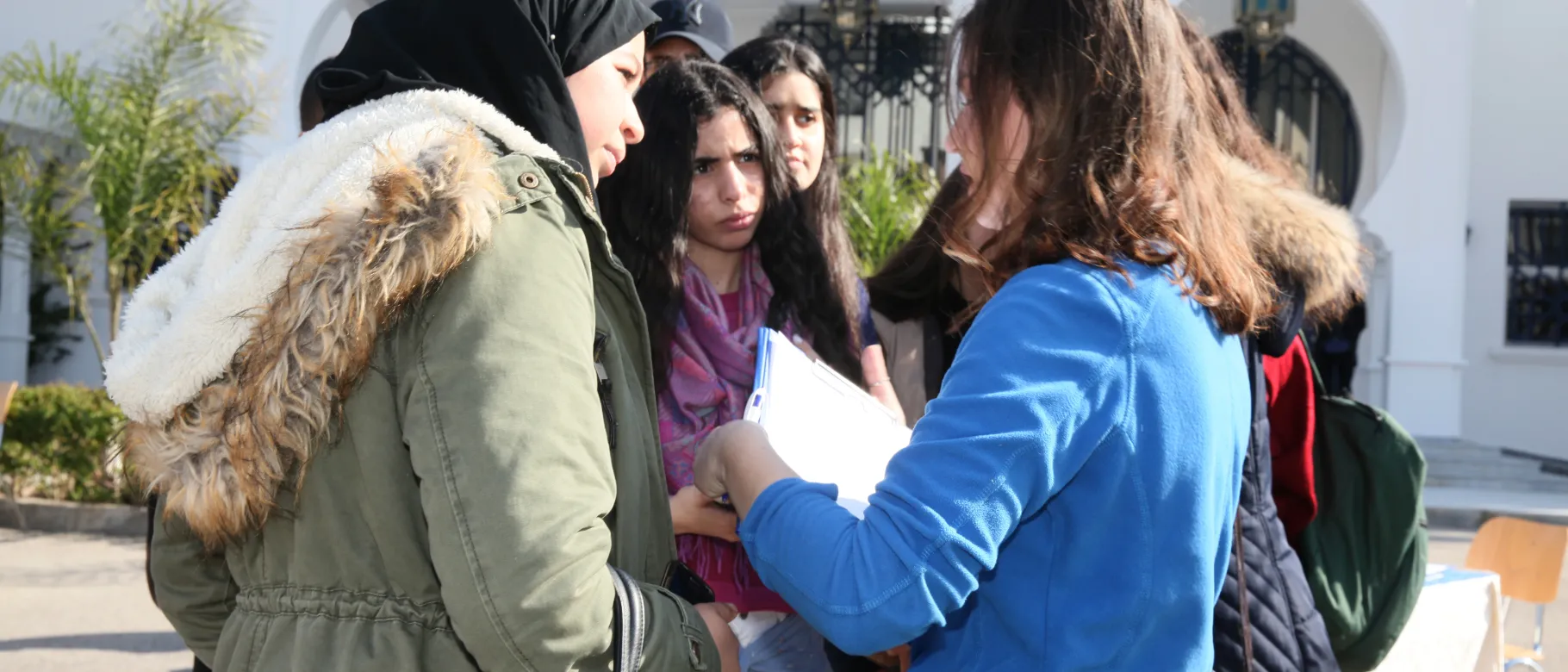 The Associated Press also published this photo of UNE's open house at its Tangier campus
