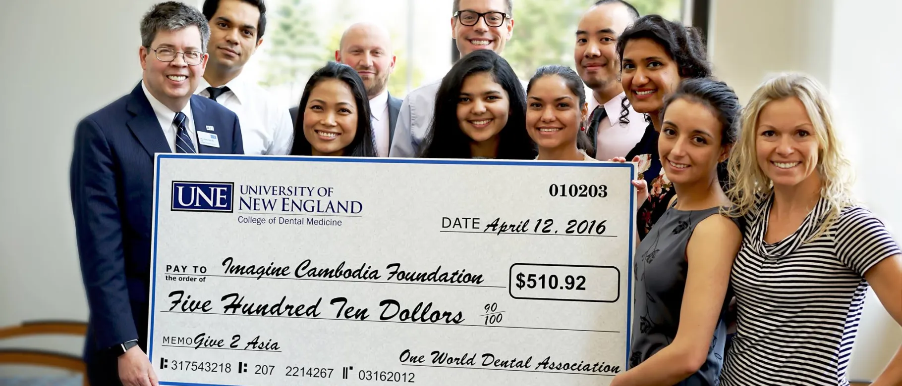 UNE student and faculty members of the One World Dental Association with Theary Leng, President of Imagine Cambodia