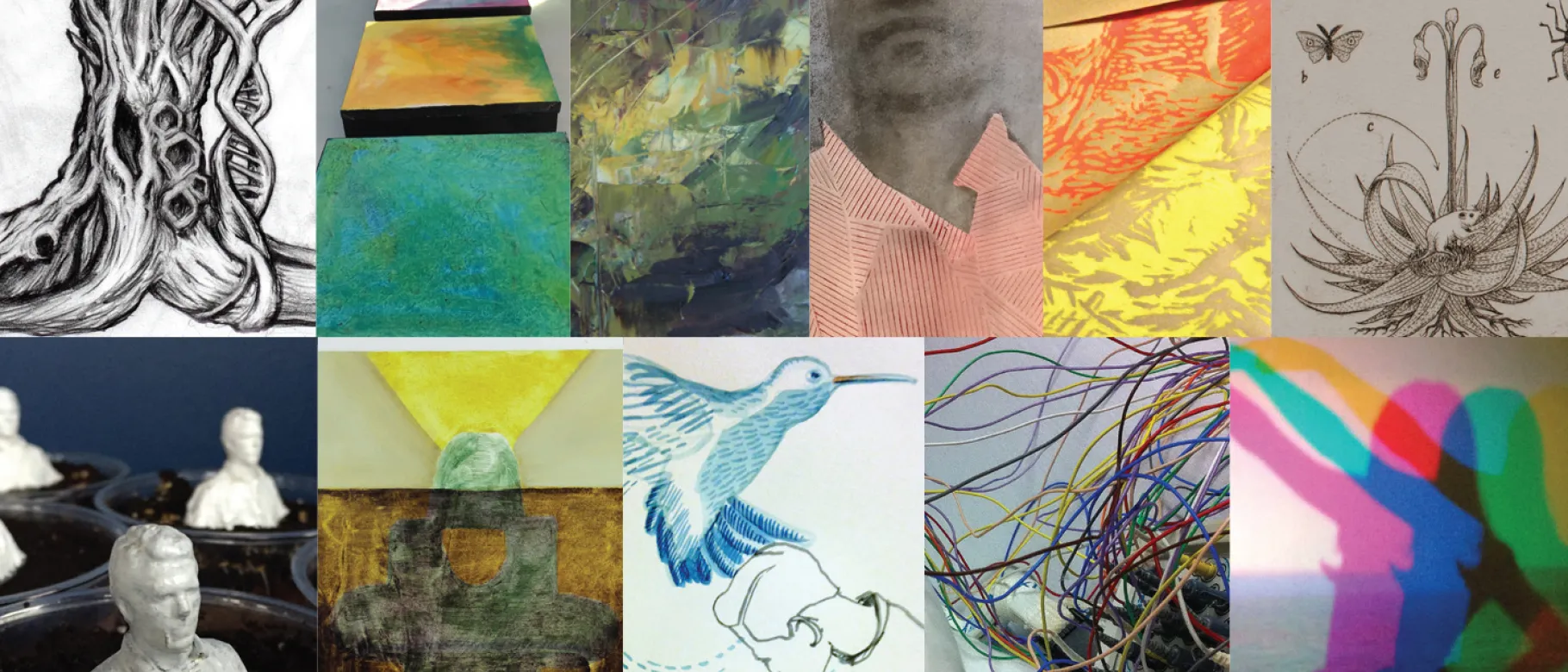 collage of works in the "Wonder" exhibition