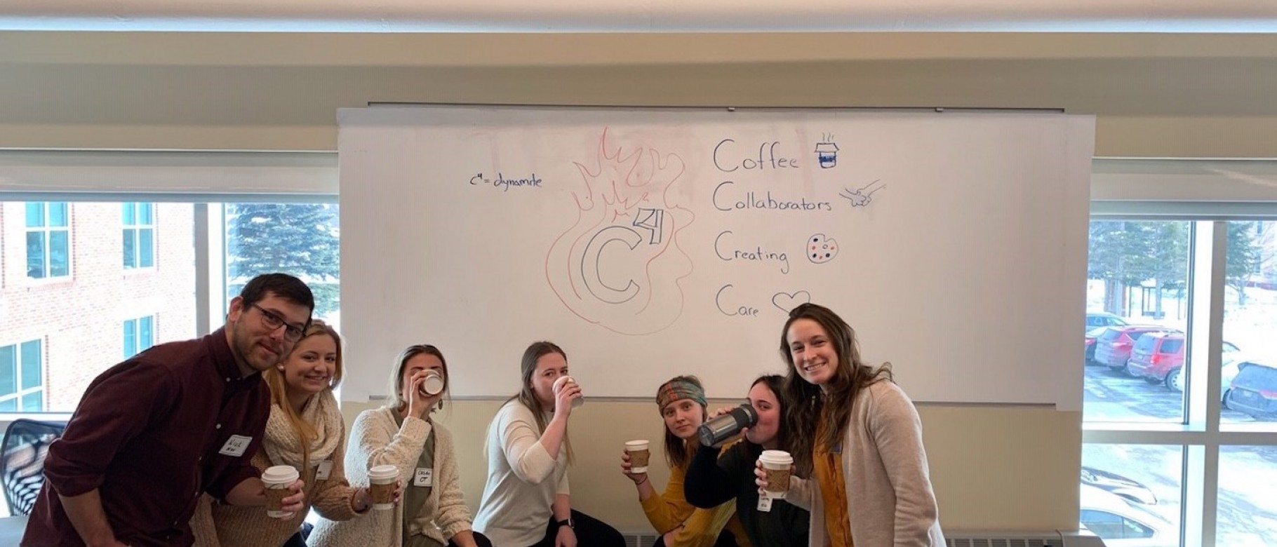 The "Coffee Collaborators Creating Care" group presented at the CECE virtual student poster session on May 6.