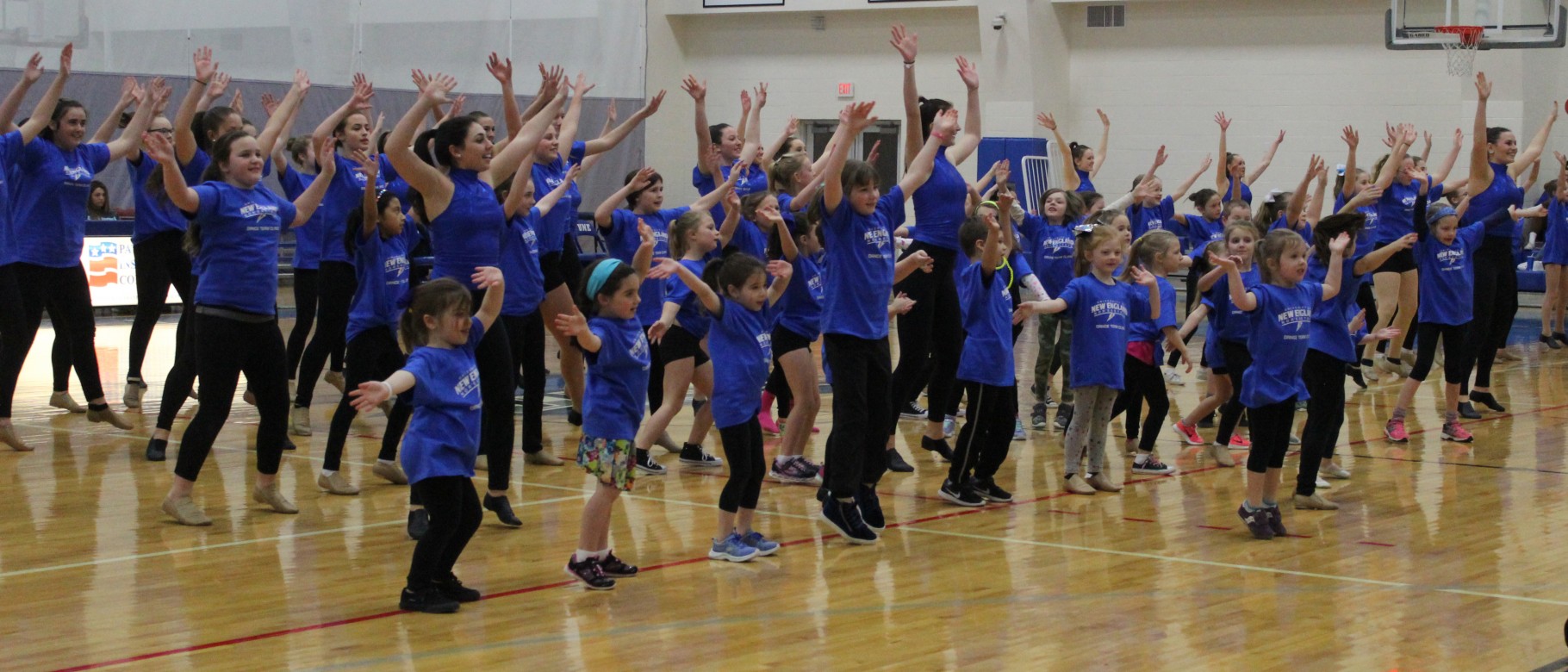 Sixty children between the ages of 5 and 18 years participated in UNE's first Dance Clinic and performed during halftime at a UN