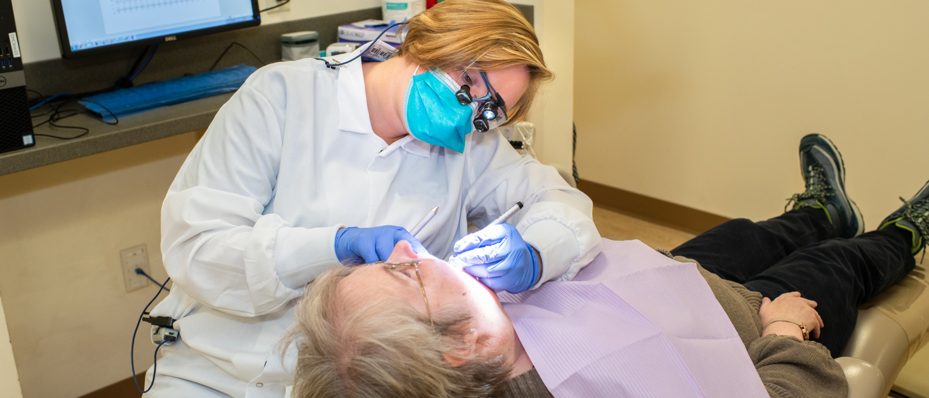 Dental Hygiene students provided discounted care for veterans during the first evert event at UNE