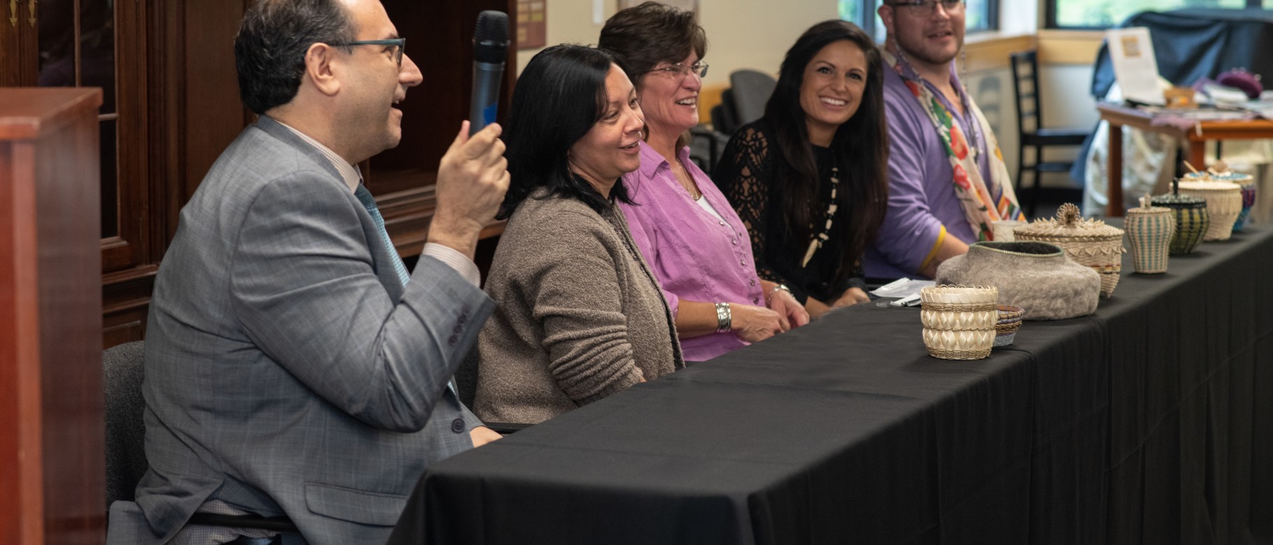 Speakers at UNE’s 2018 Donna M. Loring Lecture (L-R): Darren Ranco, Jennifer Neptune, Pam Outdusis Cunningham, Sarah Sockbeson a