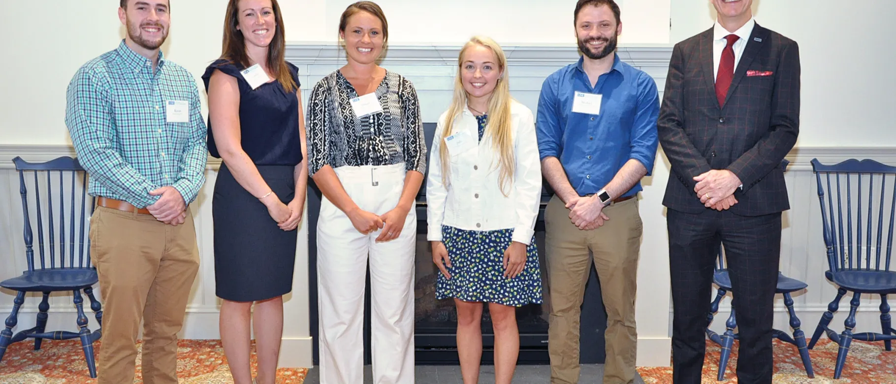 The 2019 Fuld scholarship recipients with UNE President James Herbert during a recent reception