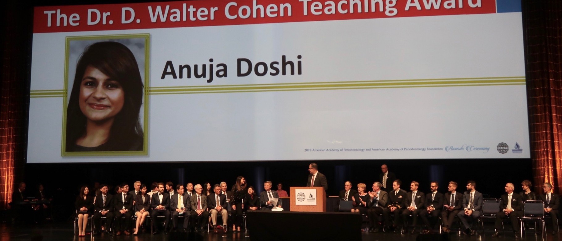 Anuja Doshi received the Dr. D. Walter Cohen Teaching Award in Chicago, Illinois