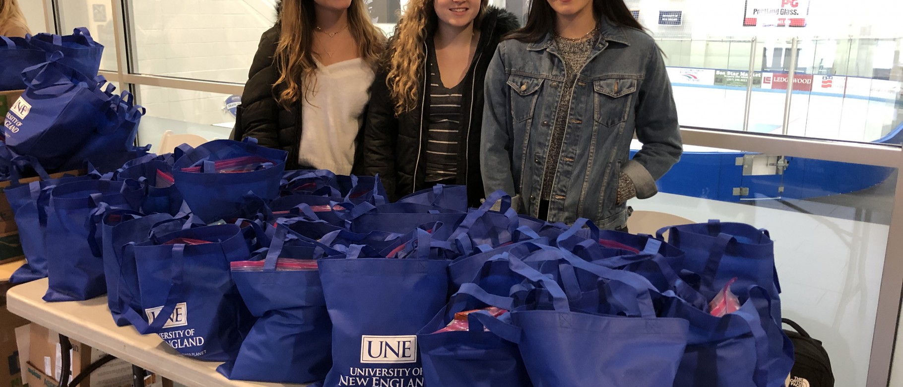 UNE student volunteers welcomed children from the Boys and Girls Club of Portland