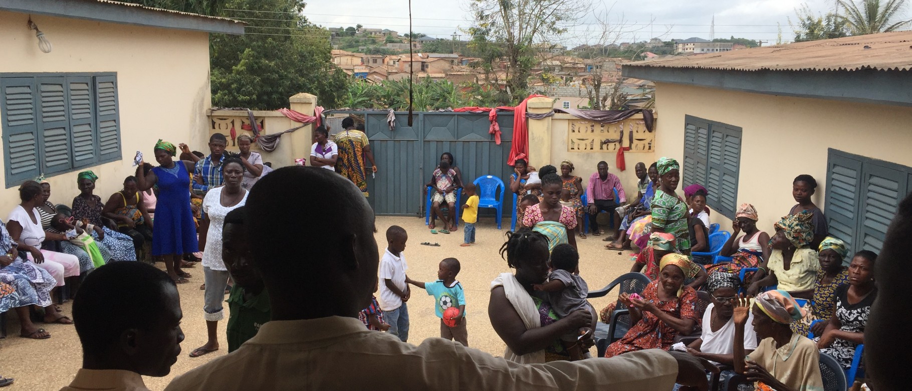 Patients wait at one of three clinics in Ghana set up by the UNE immersion team