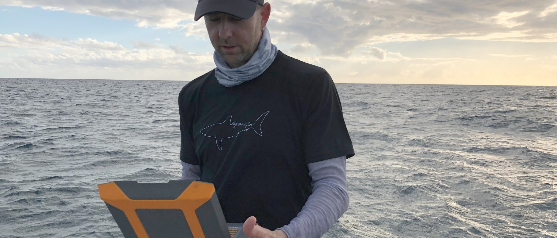 James Sulikowski is using trackers called Birth-Tags to learn where sharks give birth