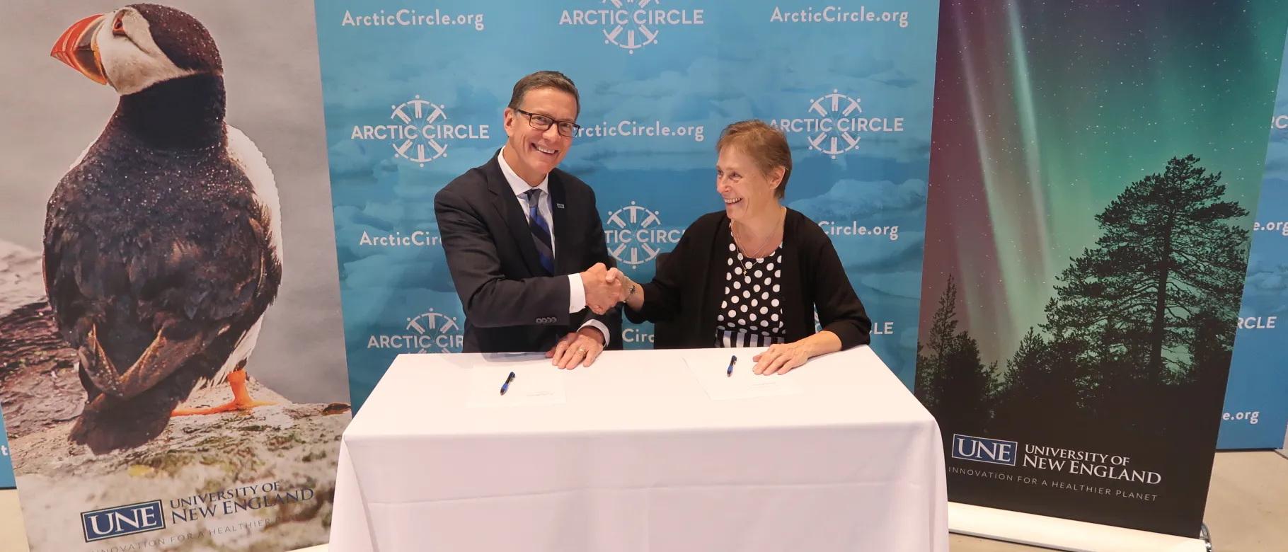 President James Herbert with University of Gothenburg's Kristina Sundell
