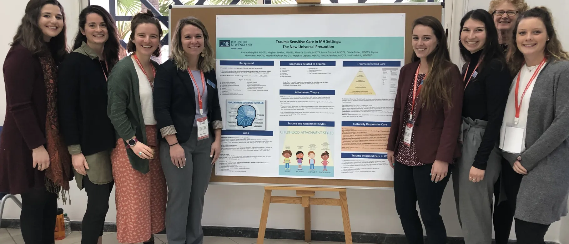 UNE occupational therapy students present at a recent conference at the University's Tangier, Morocco campus